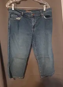 Duplex by Tyte Cropped Denim Capri Pants, Women's Size 12, Medium Wash, Slim Fit