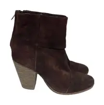 Rag & Bone Classic Newbury Burgundy Suede Heeled Ankle Booties Size 38‎
