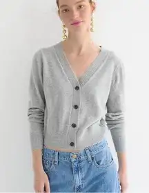 J. Crew V Neck Button Up Cardigan in Gray Size Small Lightweight