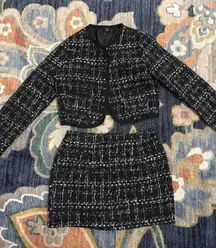 Shein Tweed Set Blazer Skirt