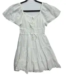 Cotton On A Line Dress Women XS/PP Short Sleeve V Neck Button Front