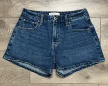 Abercrombie & Fitch A-Line Mid Rise Curve Love Stretch Blue Jean Shorts Size 27