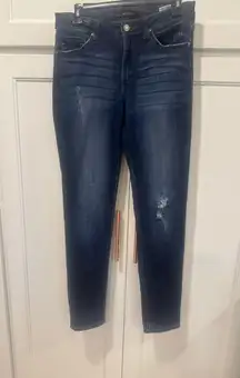 Kan Can Skinny Jeans Womens size W9 28 Mid Rise Destroyed Style KC6034D Blue