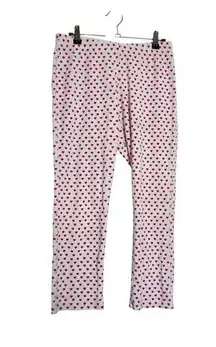 Roller Rabbit Cotton Heart Print Pajama Pants White Pink