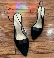 Bruno Magli Alina Slingback Pump Leather Suede Sandals EU 40 NWOB