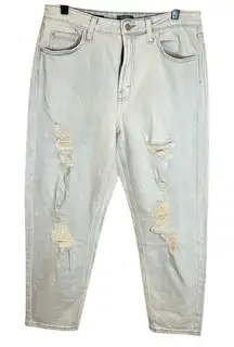 Wild‎ Fable Highest Rise Mom Jeans Distressed Ripped Light Wash Denim