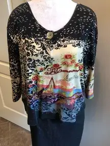 Vintage Graphic Crop Top from Jane Ashley Size 2X