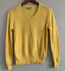 Vintage Valentino Miss V Wool Angora Rabbit Sweater Butter Yellow 38/US S Italy
