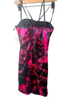 NWT B DARLIN Black and Pink Mini Dress Size 7/8, NWT Ruched Side HOCO