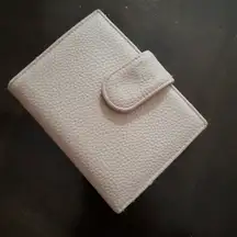 Buxton Cream Faux Leather Wallet with Kiss Lock Coin Pouch