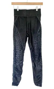 Carbon 38 Black Metallic Sparkly Moto Leggings Sz S