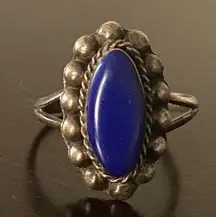Vintage Lazuli Lapis Taxco Mexico Sterling Silver Ring | 9.25