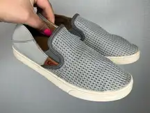 OluKai | Size 6.5 Women’s Pehuae Light Gray‎ Mesh Slip-On Flats