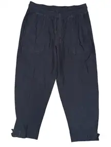 Athleta Women Black Cropped Jogger Pants Elastic Waist Drawstring Sz M