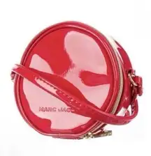 NWT MARC JACOBS Mini 4" Red Patent Leather Crossbody Round Circle Canteen Bag
