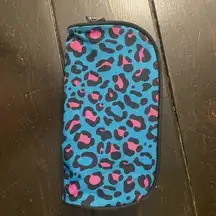 Vibrant Blue and Pink Leopard Print Bag