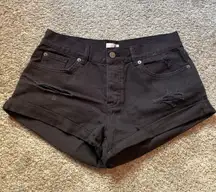 Black Denim Shorts