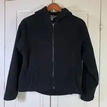 EMS Womens Black Fleece Jacket Small Made Canada Minimalist Basic‎ Vintage