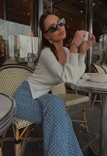 Medium Blue Distressed Dad Denim Jeans Pants