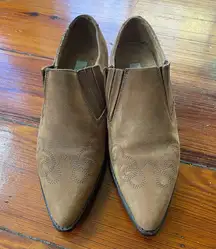 Guess by Georges Marciano Tan Suede Western Booties Pointed Toe 90’s Vintage~6