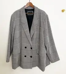 Eloquii Oversized Houndstooth Blazer Jacket Double Breasted Size 26