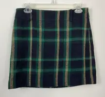 Polo Ralph Lauren Plaid Wool Alpaca Blend Mini Skirt Size 2