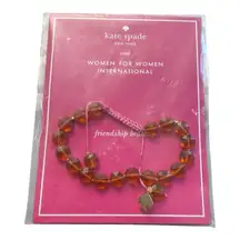Kate Spade x Women for Women Int. Friendship Bracelet –Orange Glass Beads (NWT)