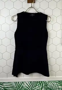 Theory Black Peplum Structured Top - Size - Small