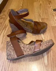 Brown Leather Wedges