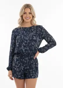 LUCCA COUTURE size medium blue floral boho romper