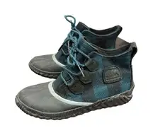 Sorel Womens Out N About Plus Lug Sole Boot Black Blue size8