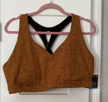 GapFit Studio Orange Patterned Sports Bra, size XXL
