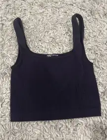 ZARA Cropped Tank Top Ribbed