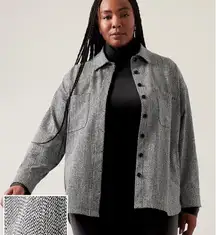 Athleta Textured Shirt Jacket Braiden Black White Button-up W2003 Plus Size 3X