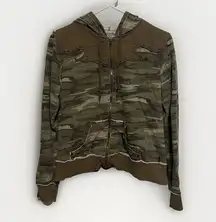 Y2K Vintage Self Esteem Camo Zip Up Hoodie Studded Western Yoke Streetwear M