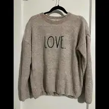 Rae Dunn Cute Beige Sweater with 'LOVE' Print size Large