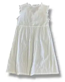 Vintage Victorian Classics White Cotton Embroidered Prairie Nightgown Dress M