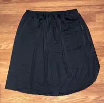 Vintage  Dainty Black Half Slip Skirt Dress Lace Trim Small Side Slit