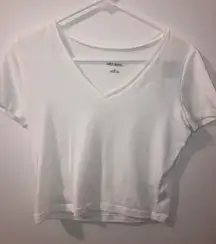 White V Neck Crop Top