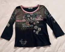 Vanilla Sugar Black and Pink Floral Jacket