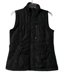 Max Rave Womens M Puffer Vest Black‎ Quilted Sleek Cabin Ski Resort Hiking