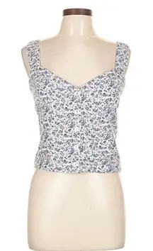A&F dainty floral tank. Bridgerton, Spring, Summer, soft girl, ballet-core, coquette, 55% Linen