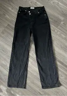 Mango Charcoal/Black Ombré Wide Leg Denim Jeans