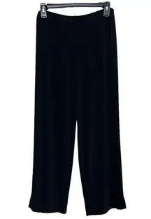 Chico's  Travelers Black Slinky Pull On Cropped Wide Leg Pants Size 2/Large