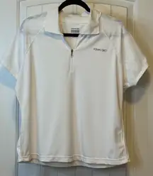 Reebok Women's XXL White Athletic Golf Tennis Polo Shirt Zip Front‎ #