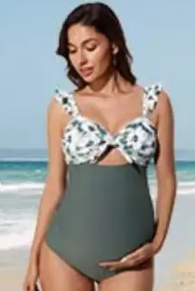 Summer Mae Maiò de maternidade com babados, recortado, peça...