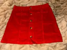 True Craft  Orange / Red Corduroy Skirt