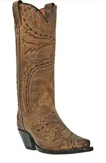 NWOT Dan Post Women's Sidewinder Western Full Grain Tan Mad Cat Leather Boot, 10
