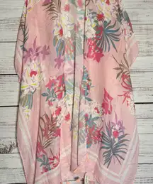 Woven Heart Pink Floral Kimono