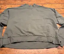 All in Motion Womens Olive Green Mock Neck Cargo Pocket Sweatshirt Pullover XL